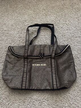 Victoria's Secret Glitter Tote Bag - Black and Gold